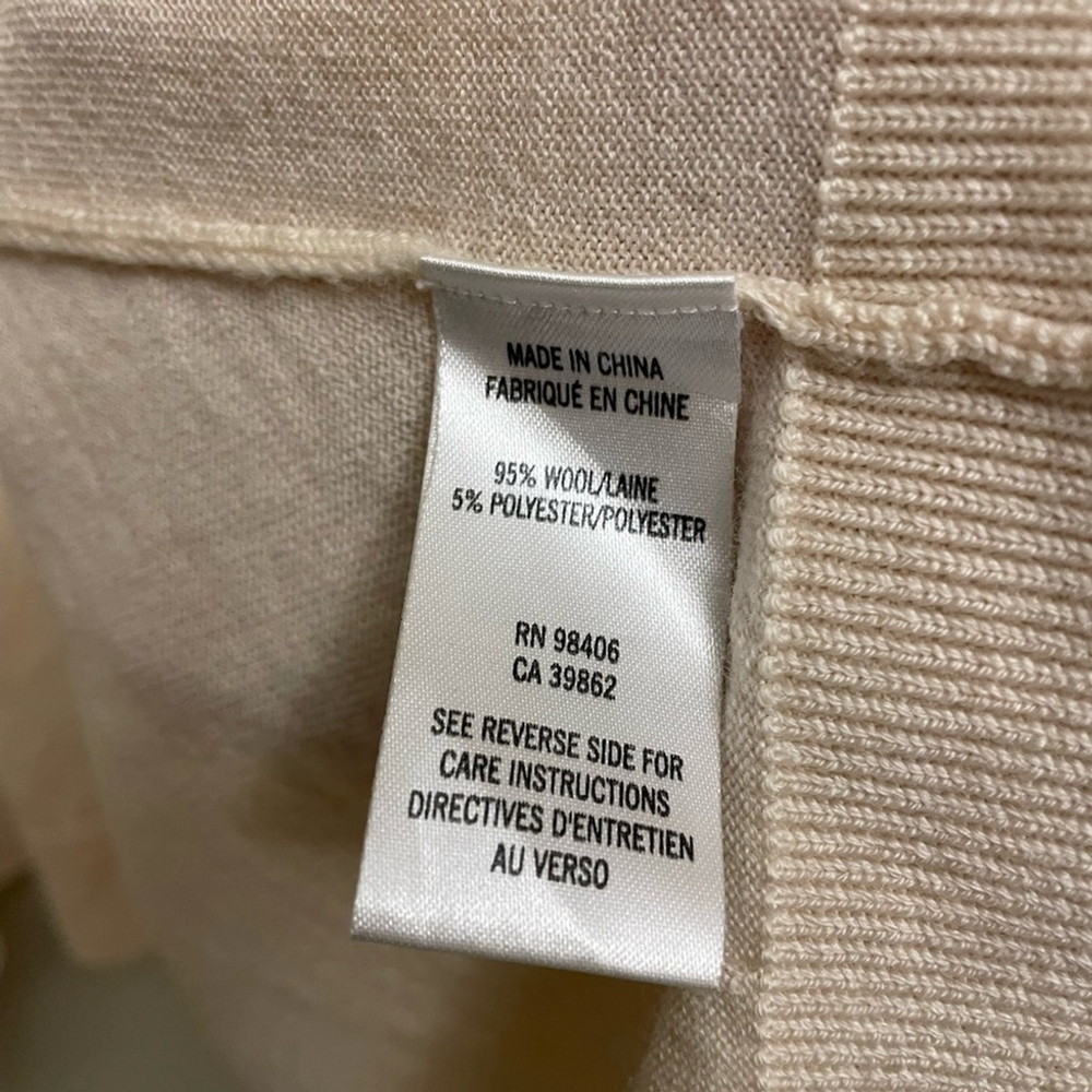 Theory Dioni Wool Cardigan Ivory Cream Neutral Minimalist - Picture 4 of 7